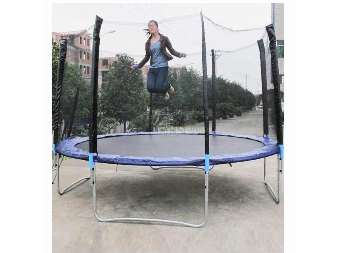 12 Feet High Quality Practical Trampoline With Safe Protective Net Jump Safe Bundle Spring Safety With Ladder