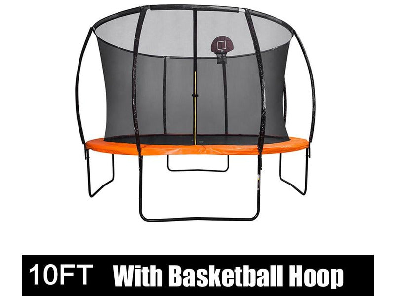 10FT Trampoline with Safety Enclosure Net, Hoop and Ladder