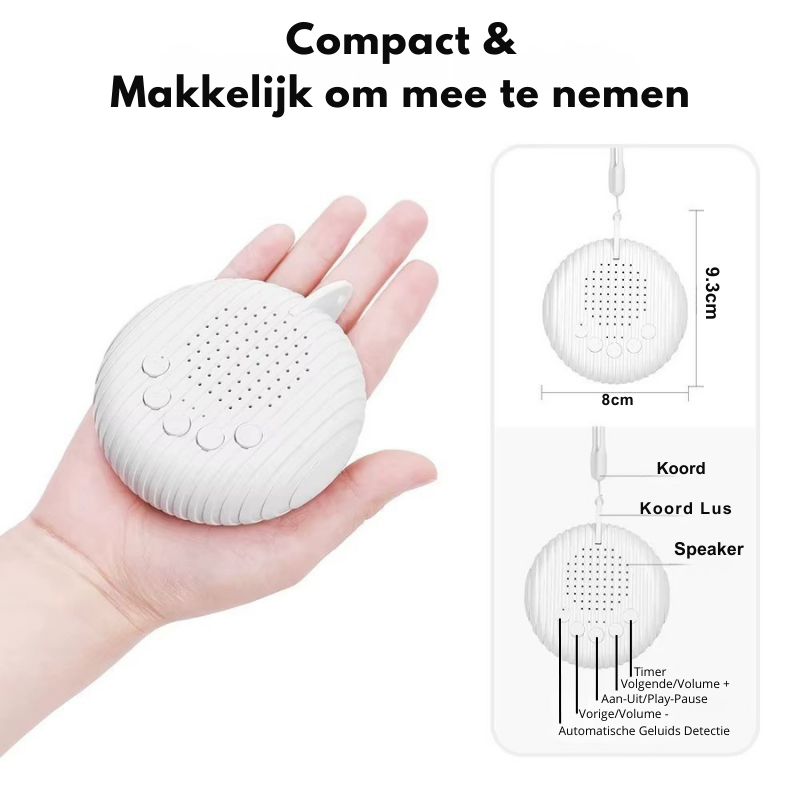 SnoozeNest™ – Draagbare White Noise Machine voor Ononderbroken Slaap - LittleWonders