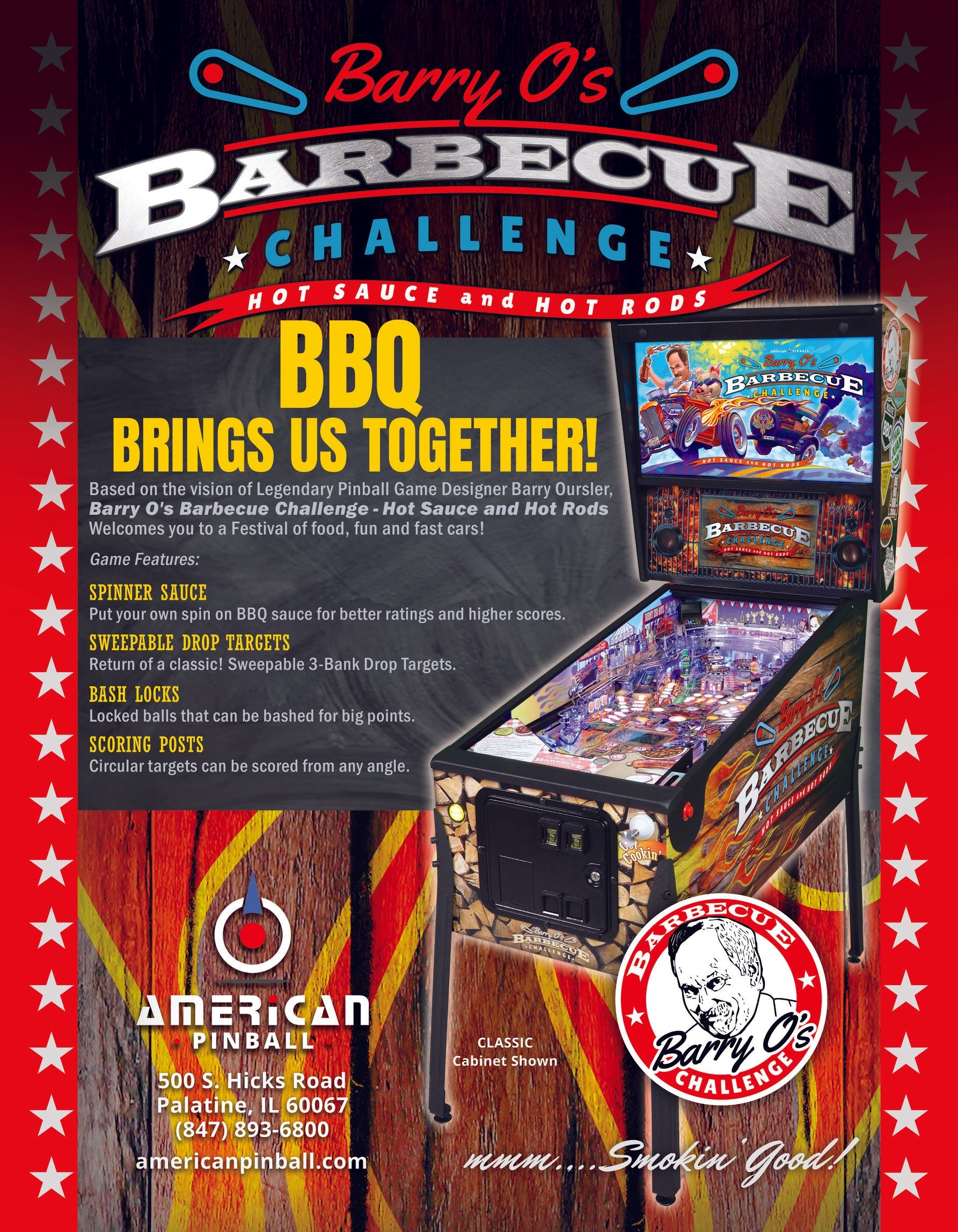 Barry O's Barbecue Challenge BBQ Limited Edition by American Pinball - LittleWonders