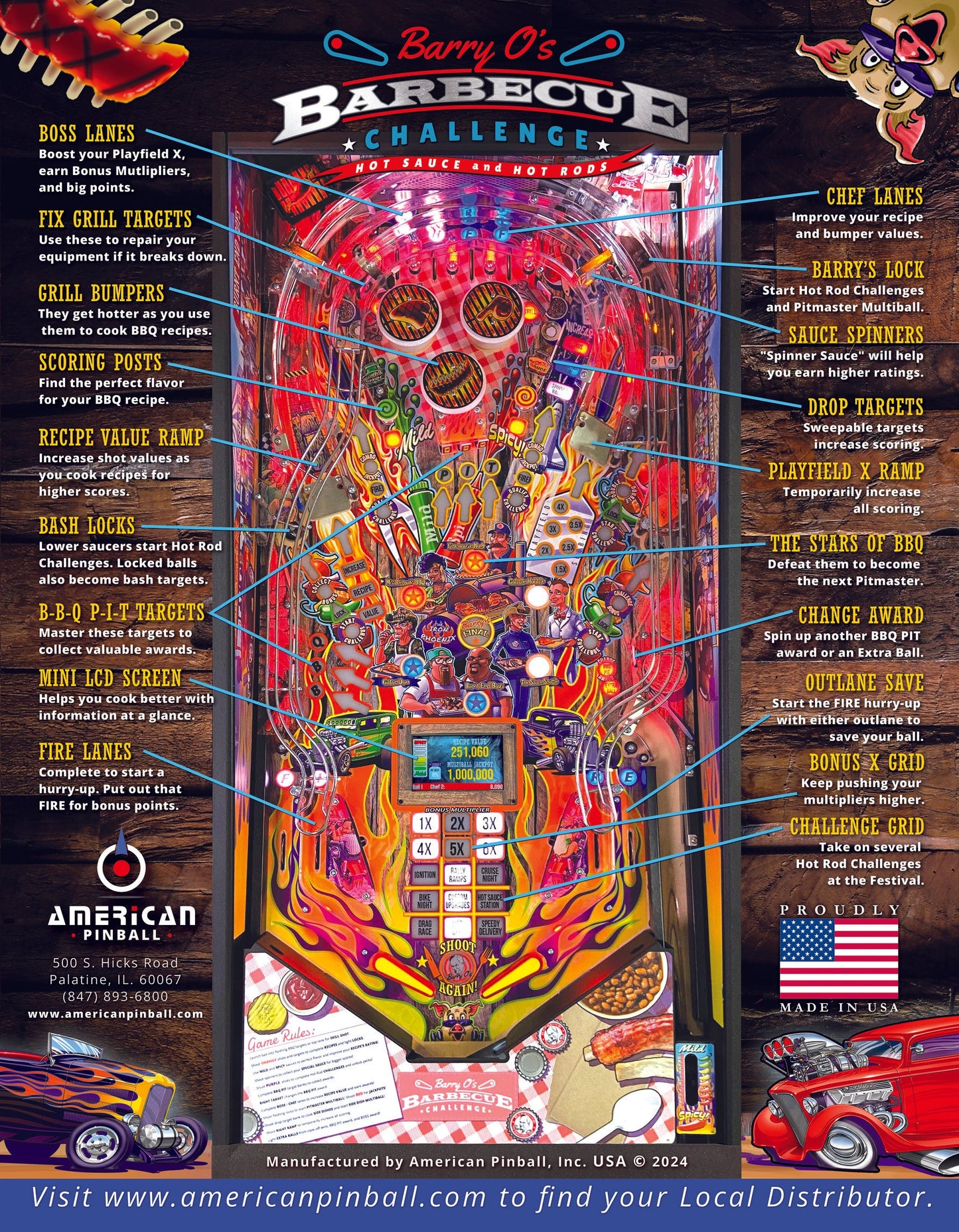 Barry O's Barbecue Challenge BBQ Limited Edition by American Pinball - LittleWonders