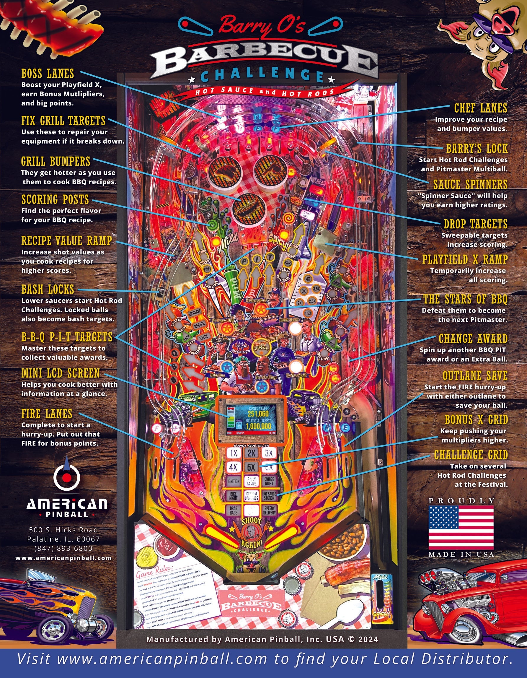 Barry O's Barbecue Challenge BBQ Limited Edition by American Pinball - LittleWonders