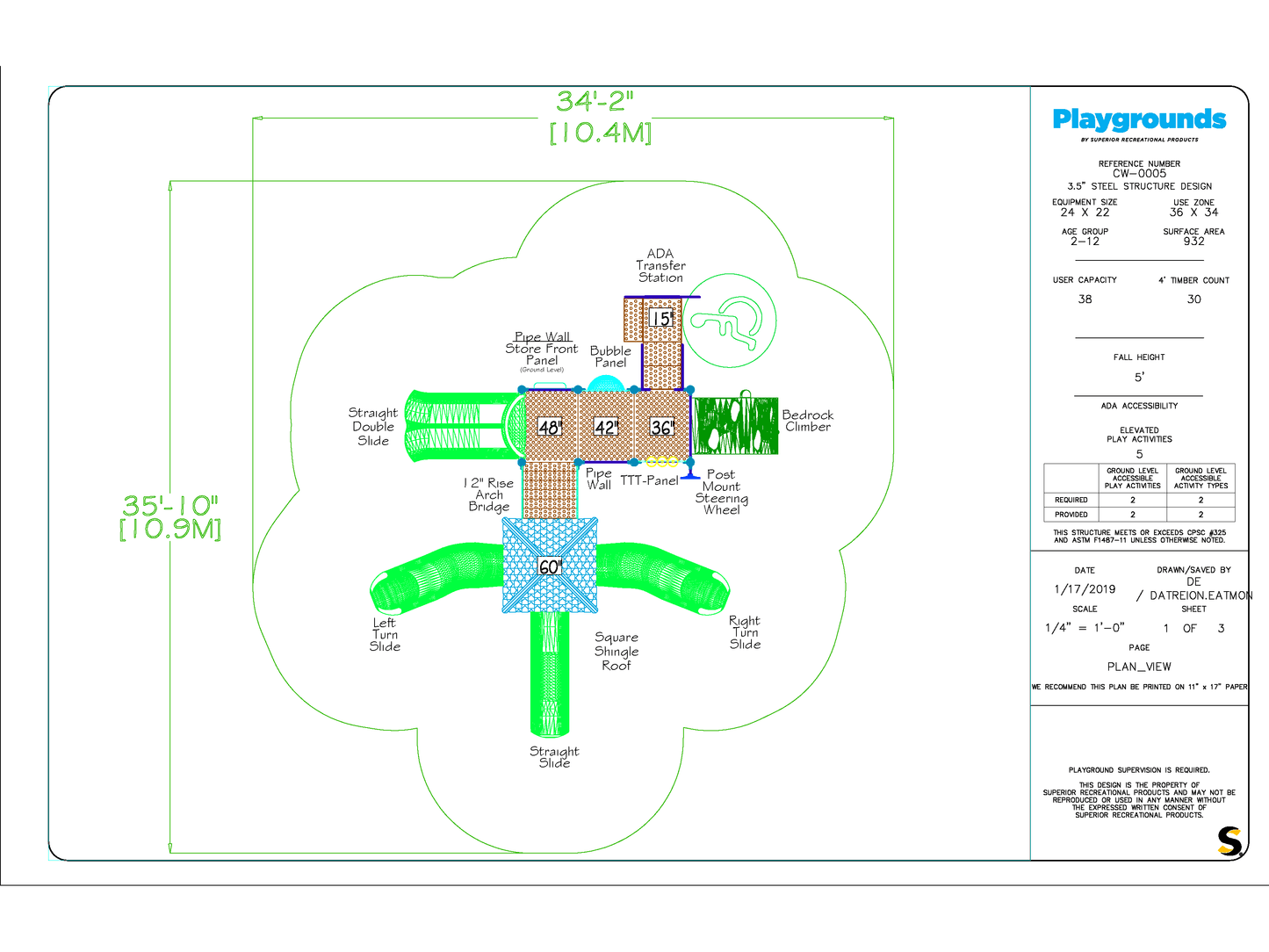 Child Works  Playground Structures, Age:  2-12, ADA | CW-0005