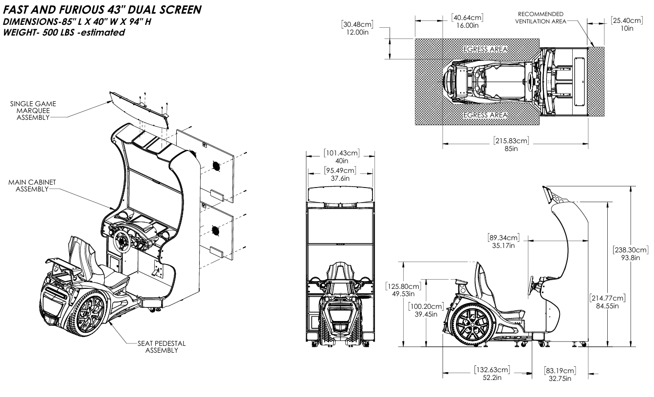 Fast & Furious Arcade 43" - LittleWonders