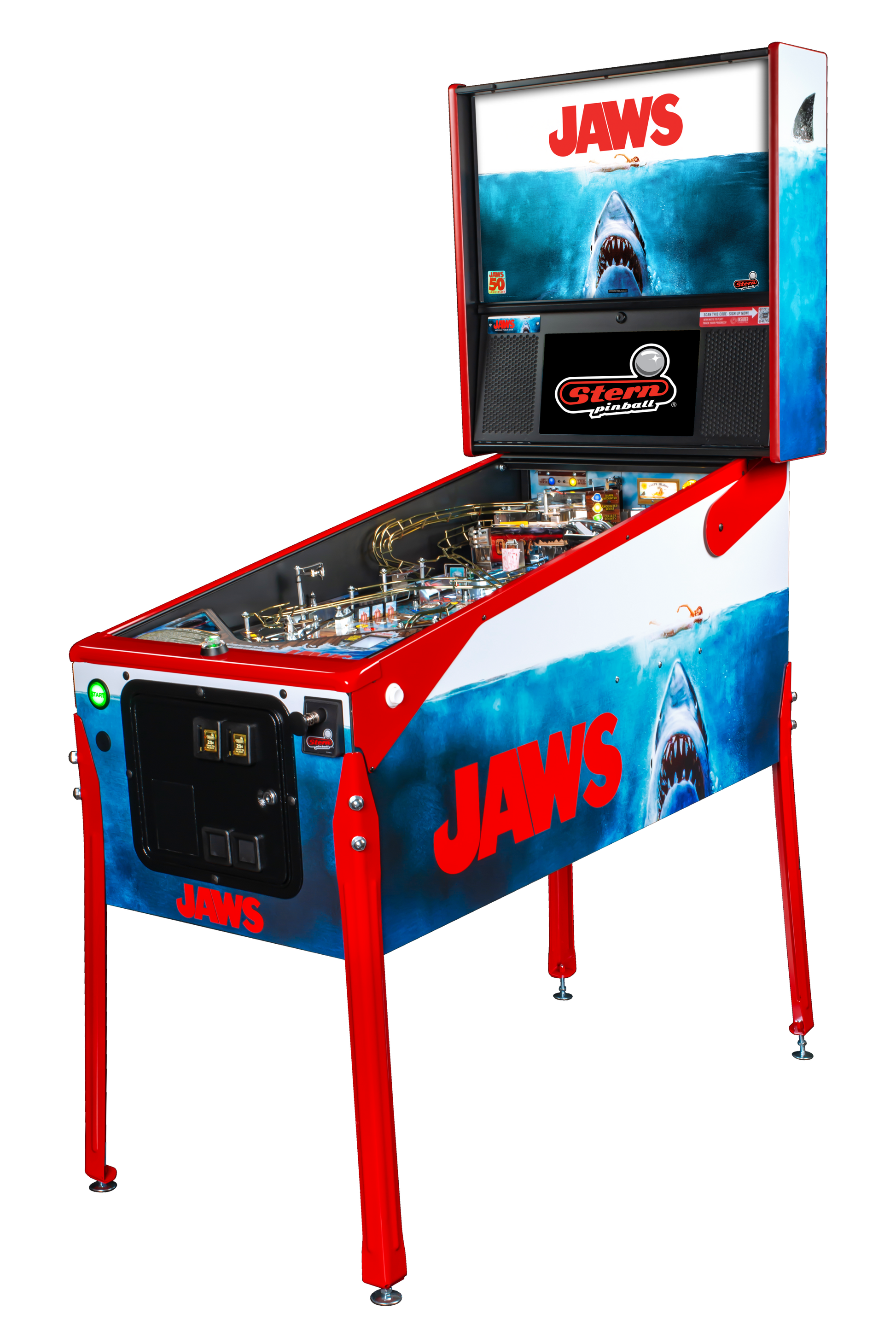 Jaws 50th Anniversary Edition Premium Pinball By Stern - LittleWonders