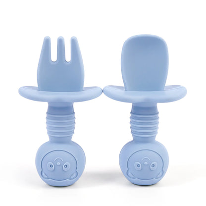 TinyBites™ – Baby Trainingslepel & Vork Set - LittleWonders