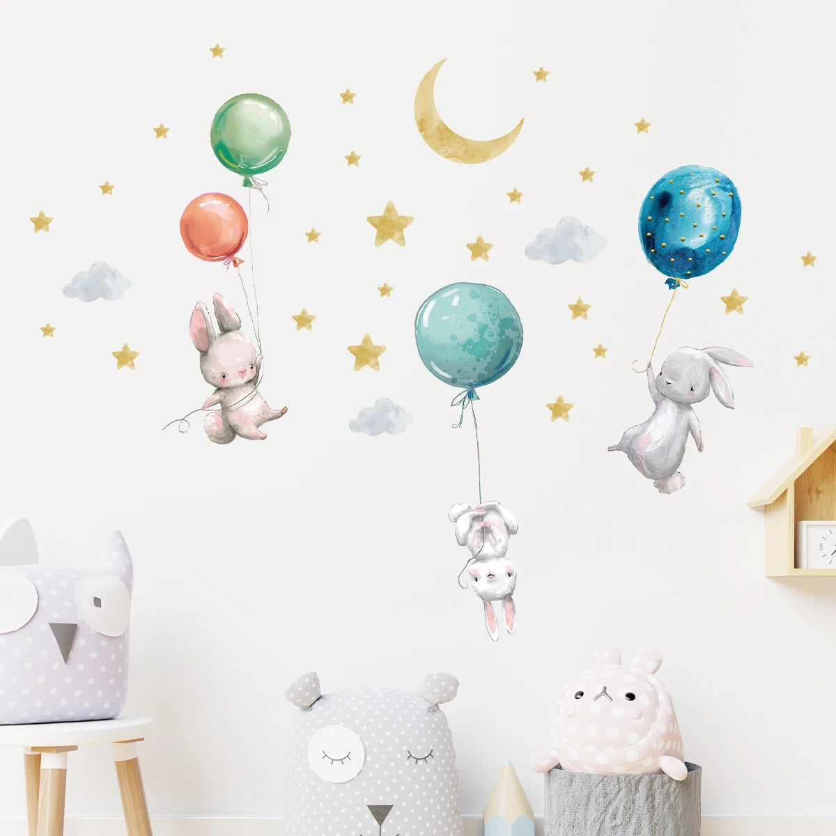 GlowElephant™ Schattige Olifant Ballon Ster Muurstickers - LittleWonders