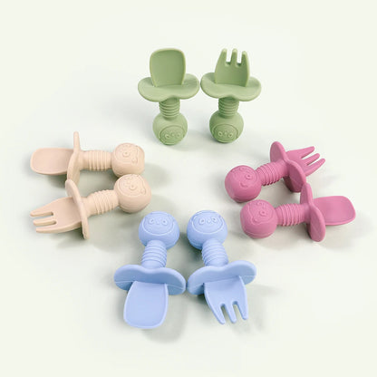 TinyBites™ – Baby Trainingslepel & Vork Set