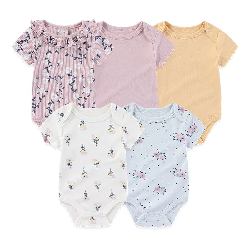BabyCuddle™ – 5 Pack Rompertjes - LittleWonders