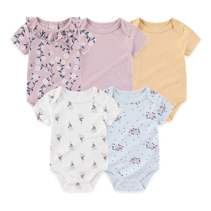 BabyCuddle™ – 5 Pack Rompertjes - LittleWonders