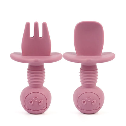 TinyBites™ – Baby Trainingslepel & Vork Set - LittleWonders