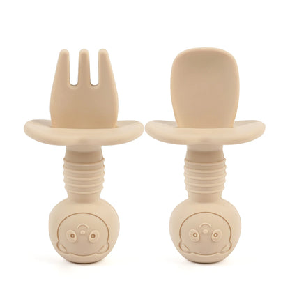 TinyBites™ – Baby Trainingslepel & Vork Set - LittleWonders