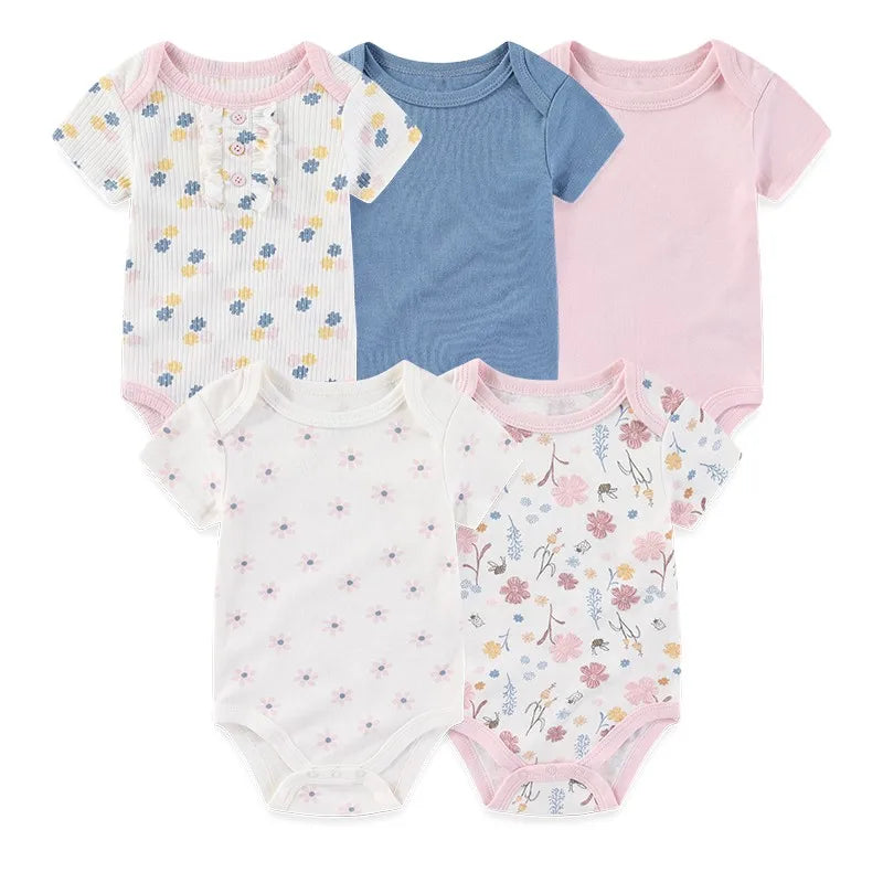 BabyCuddle™ – 5 Pack Rompertjes - LittleWonders