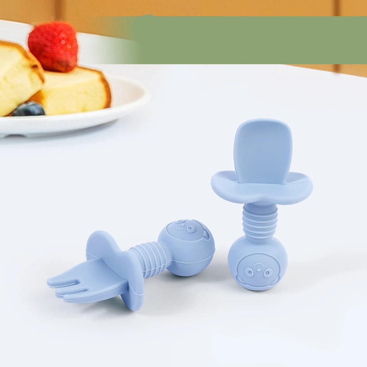 TinyBites™ – Baby Trainingslepel & Vork Set - LittleWonders