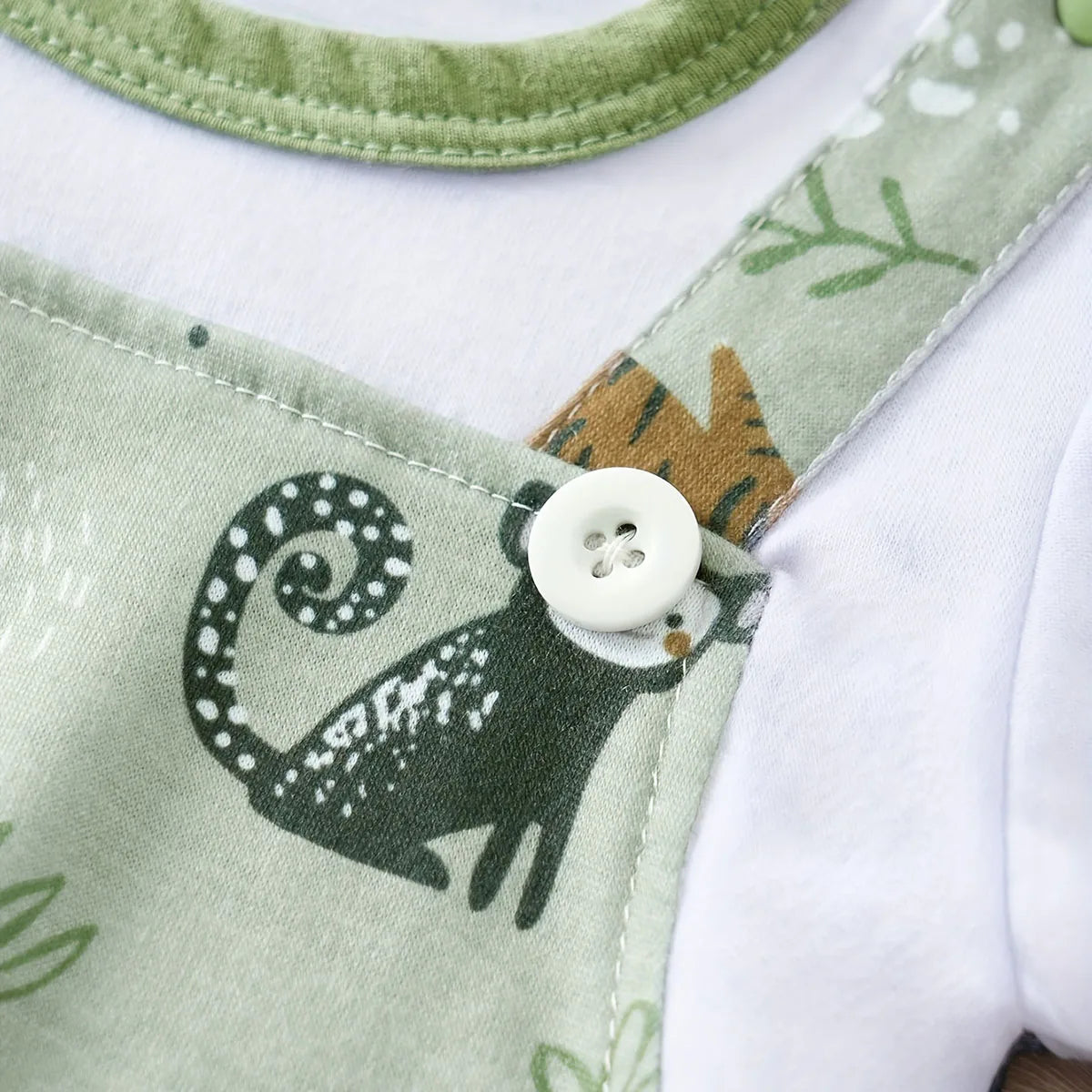 ZooCutie™ – Schattige Baby Romper met Dierenprint - LittleWonders