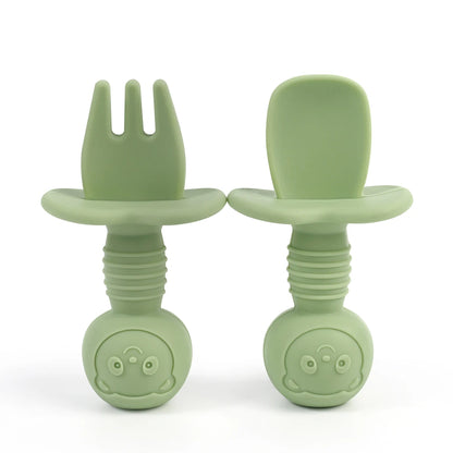 TinyBites™ – Baby Trainingslepel & Vork Set - LittleWonders