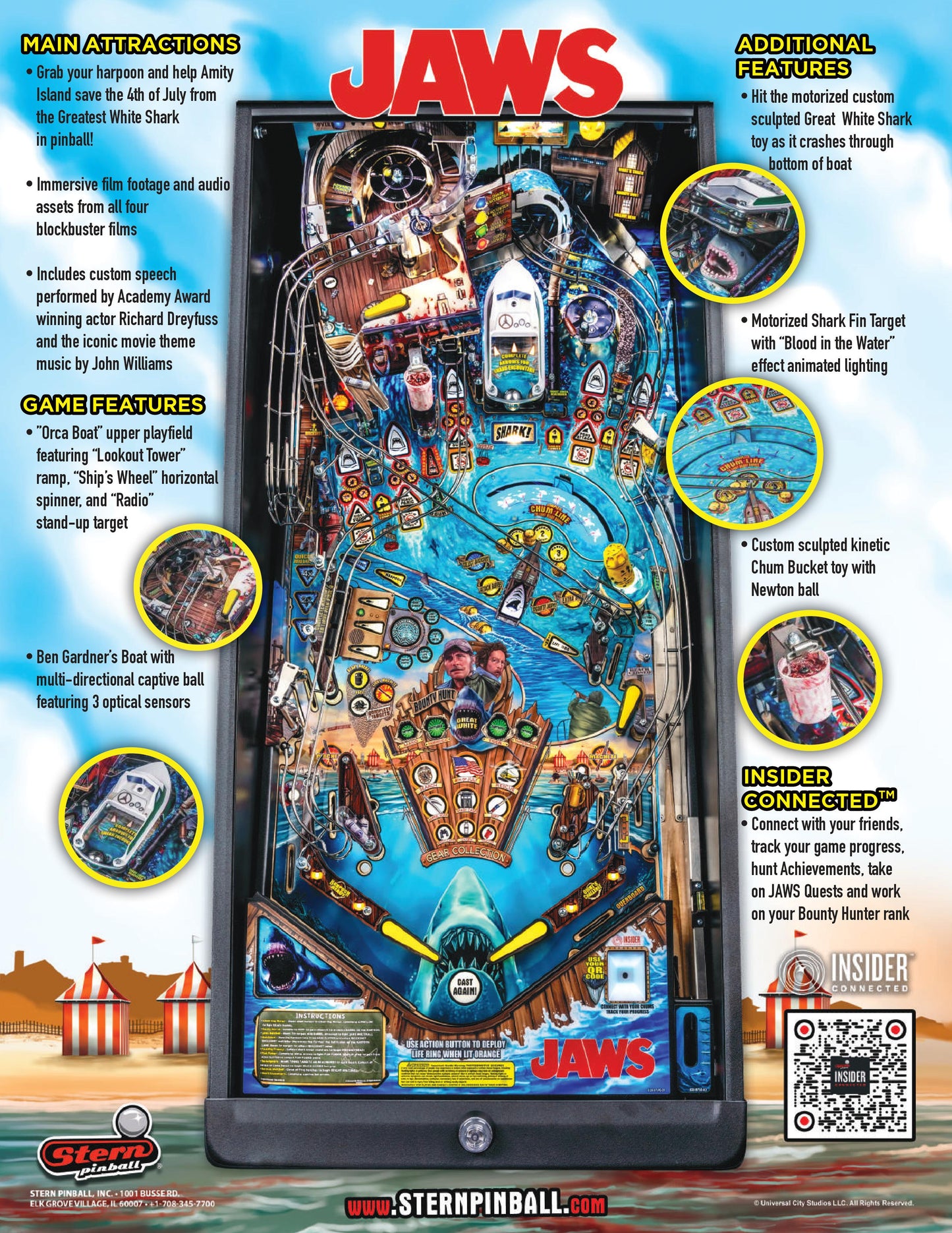 Jaws Premium Pinball By Stern - LittleWonders