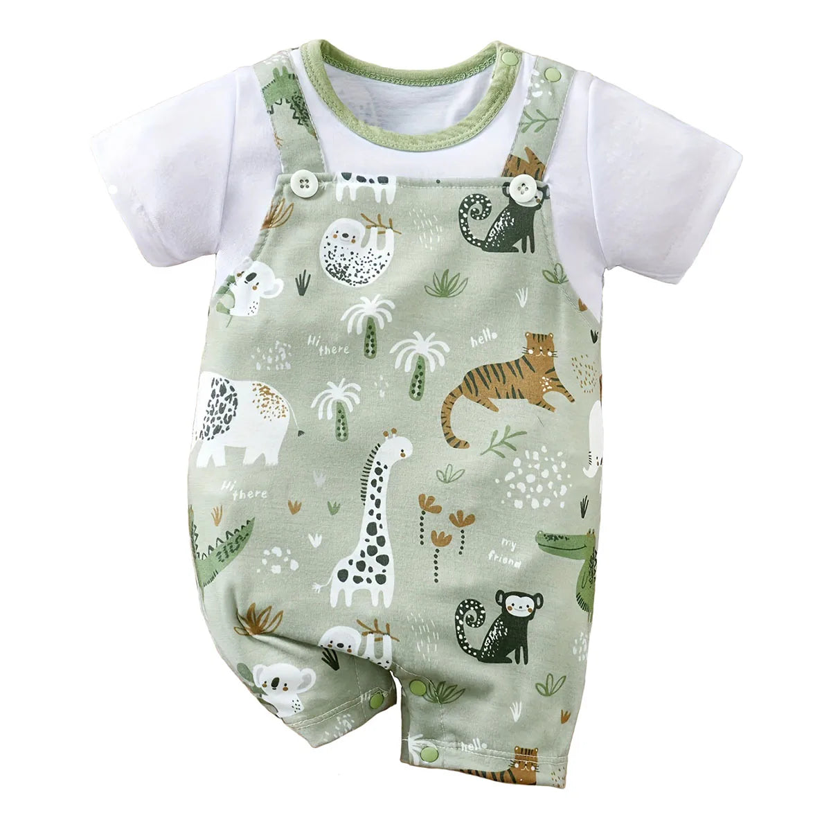ZooCutie™ – Schattige Baby Romper met Dierenprint - LittleWonders