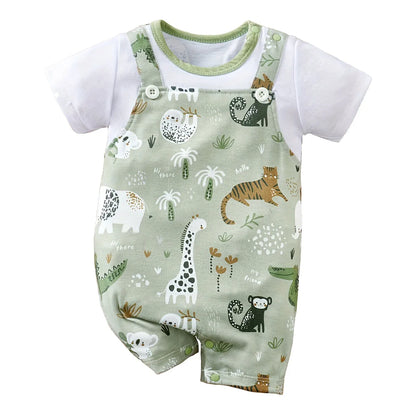 ZooCutie™ – Schattige Baby Romper met Dierenprint - LittleWonders