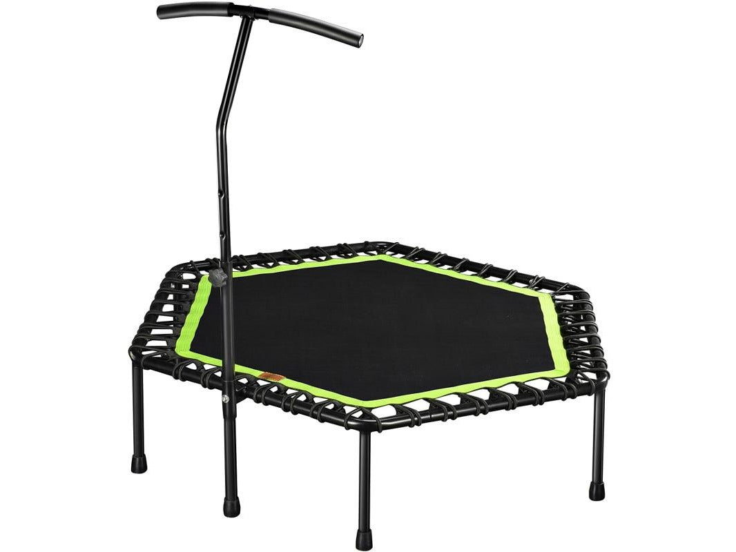 48" Silent Mini Fitness Trampoline with Adjustable Handle Bar