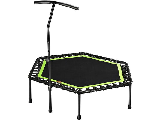 48" Silent Mini Fitness Trampoline with Adjustable Handle Bar