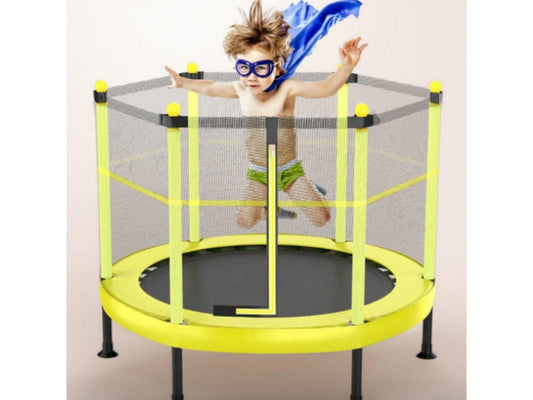 Trampoline Indoor-Outdoor Children with Protective Net Folding Bounce Bed