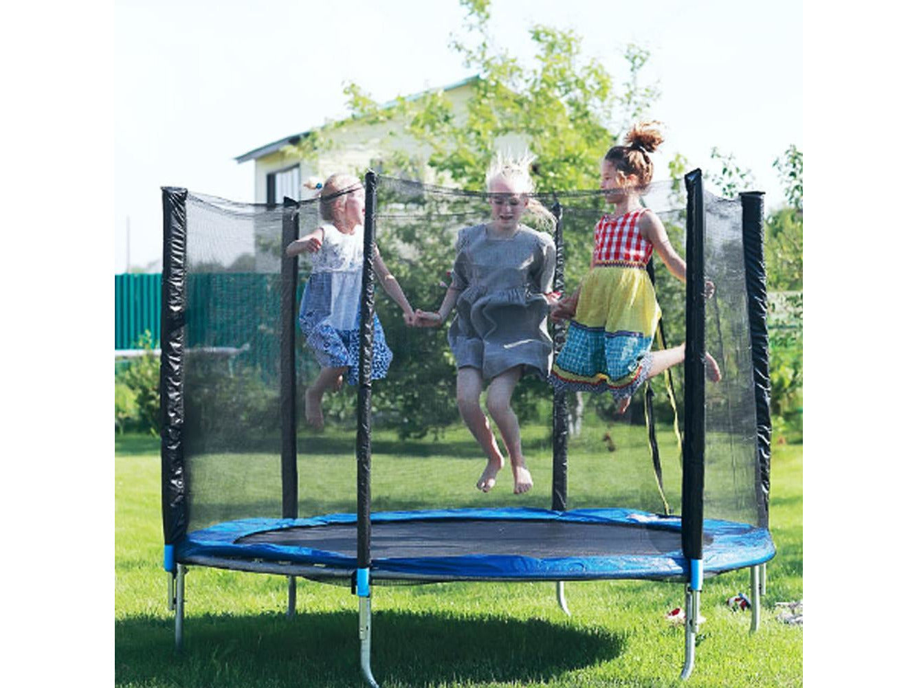 Trampoline with Enclosure, Pull T-Hook, Include All Accessories